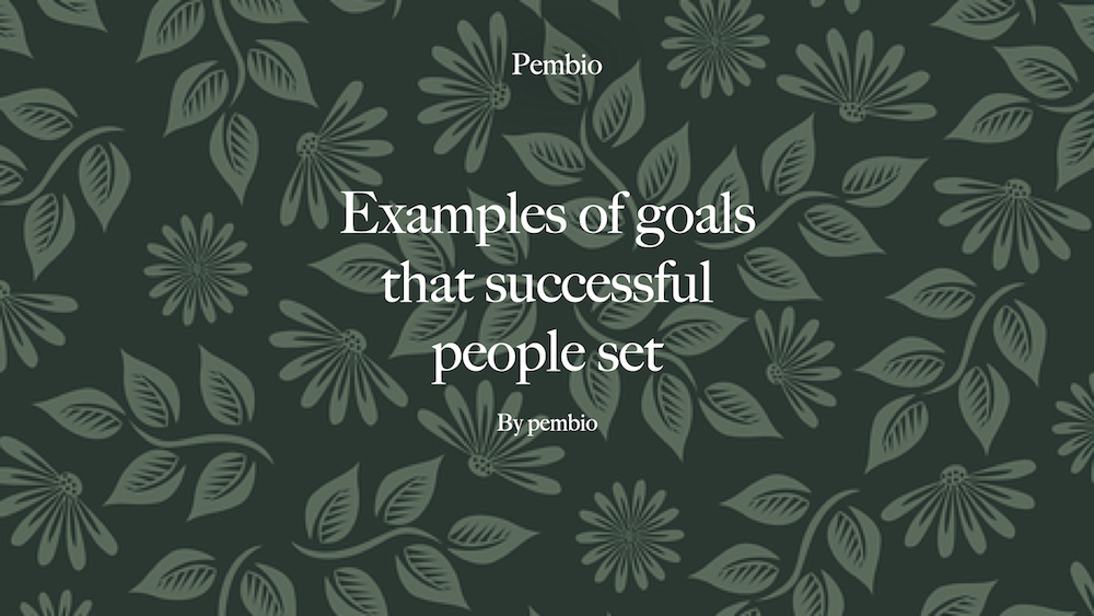 Examples of goals succesful people set